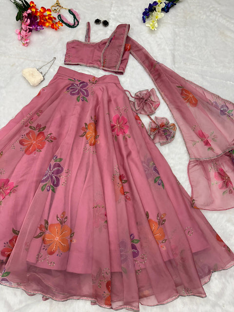 Designer Dupatta Style Lehenga