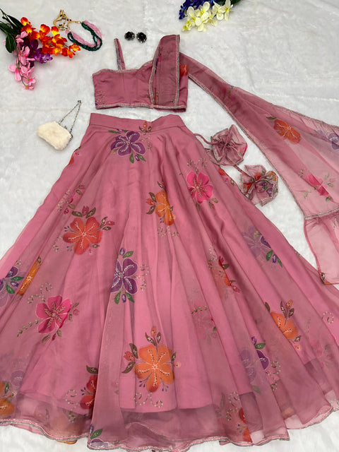 Designer Dupatta Style Lehenga