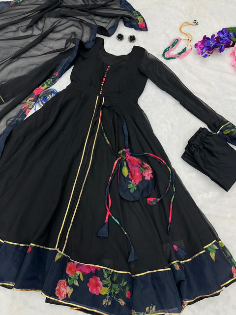 Black Georgette Anarkali