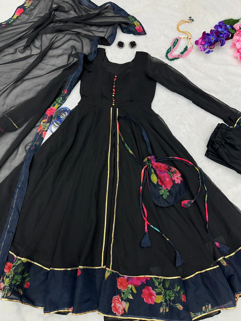 Black Georgette Anarkali