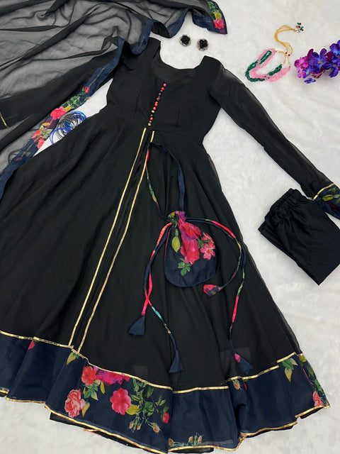 Black Georgette Anarkali