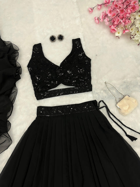 Black Sequins Lehenga