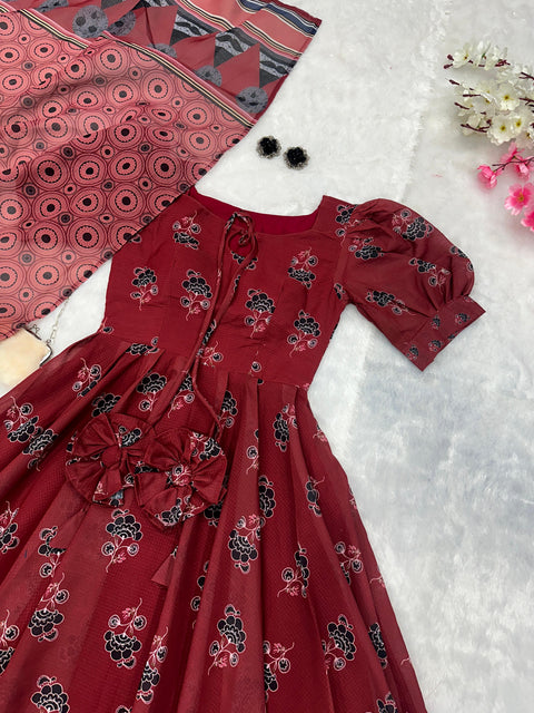 Red Short Sleeves Dress