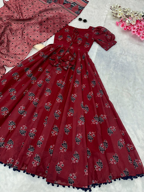 Red Short Sleeves Dress