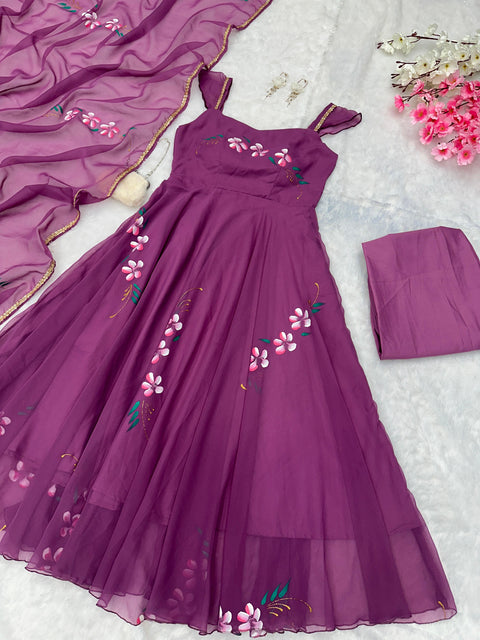 Majestic Handprint Anarkali