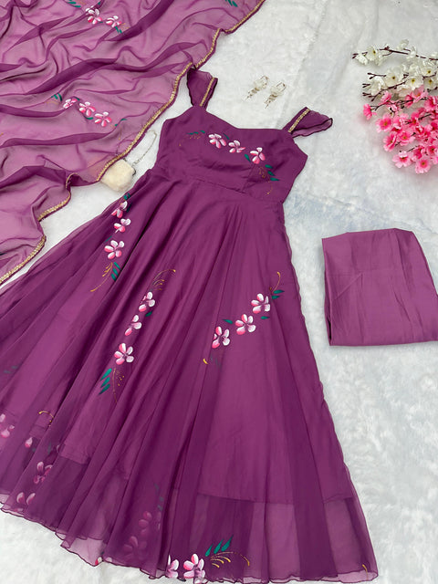 Majestic Handprint Anarkali