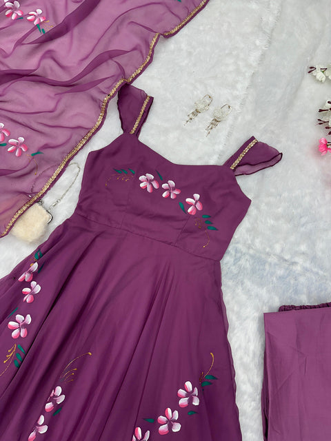 Majestic Handprint Anarkali
