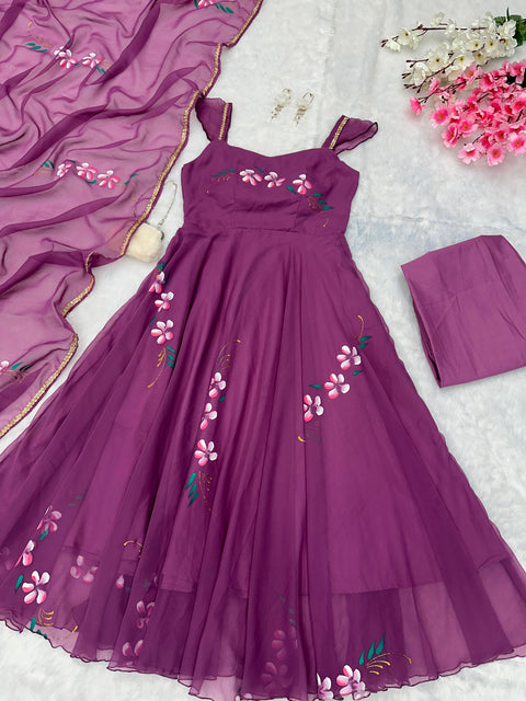 Majestic Handprint Anarkali