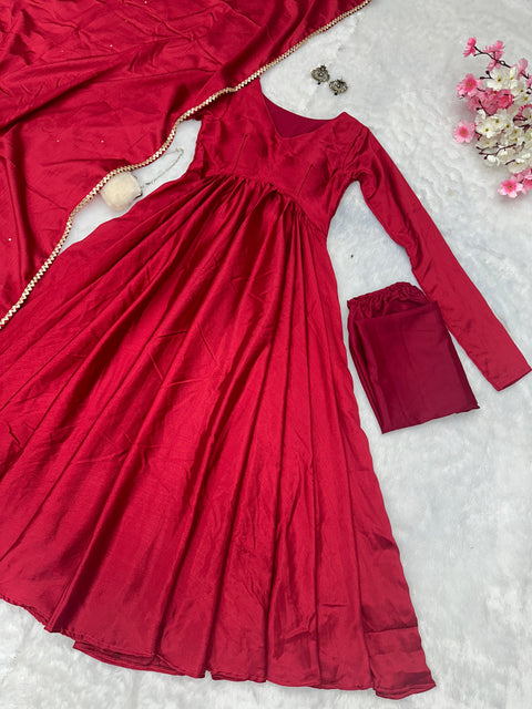 V neck Anarkali