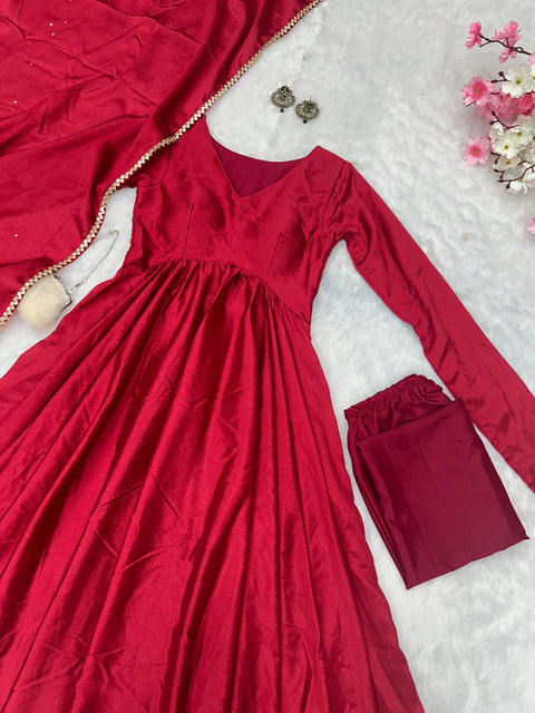 V neck Anarkali