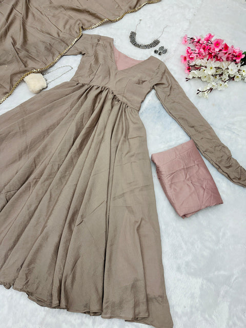 V neck Anarkali
