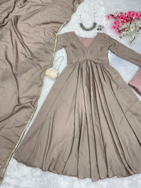 V neck Anarkali
