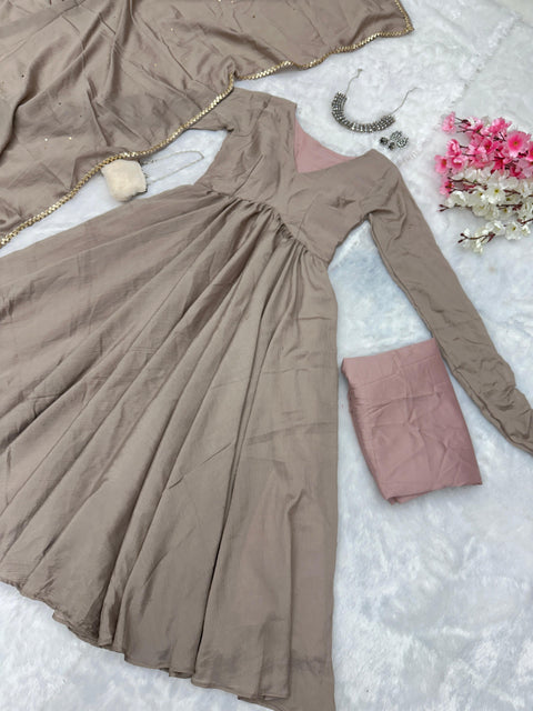 V neck Anarkali