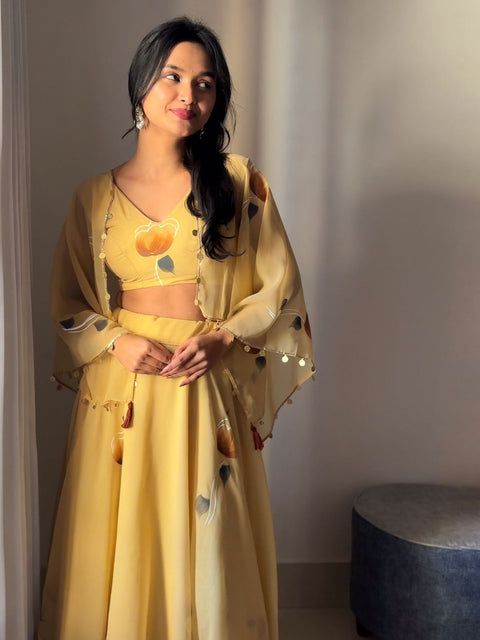 Boho Hand-painted lehnga choli