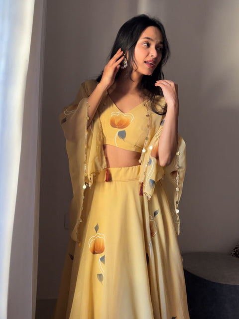 Boho Hand-painted lehnga choli