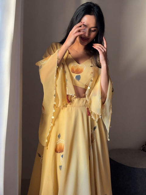 Boho Hand-painted lehnga choli