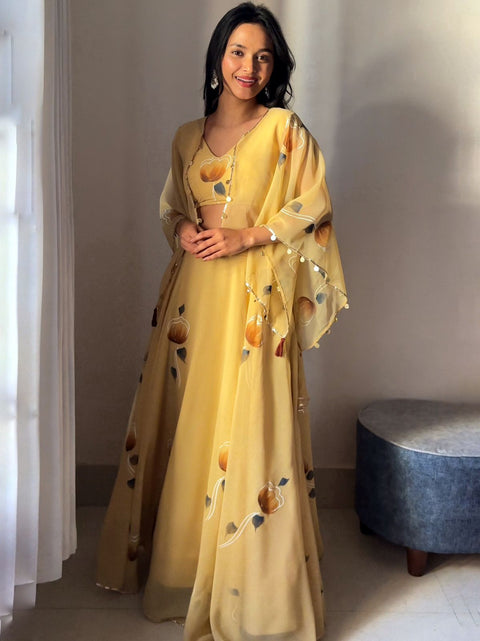 Boho Hand-painted lehnga choli