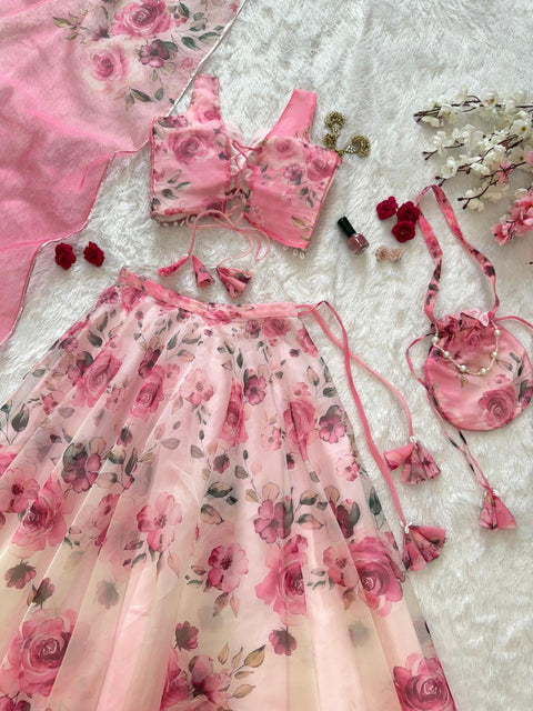 Dreamy Peach pink lehnga