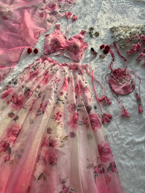Dreamy Peach pink lehnga