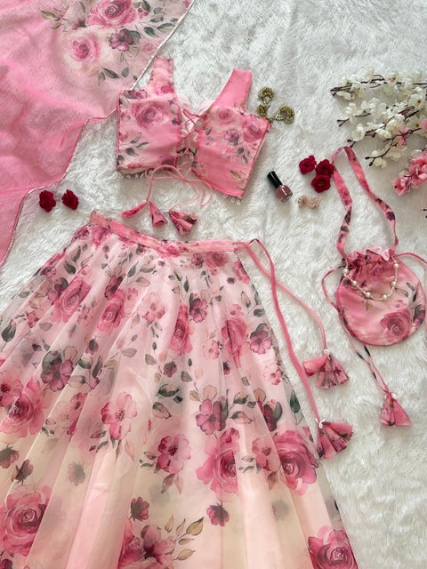 Dreamy Peach pink lehnga