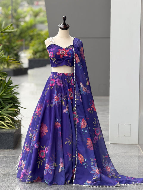 Mesmerizing blue lehnga choli