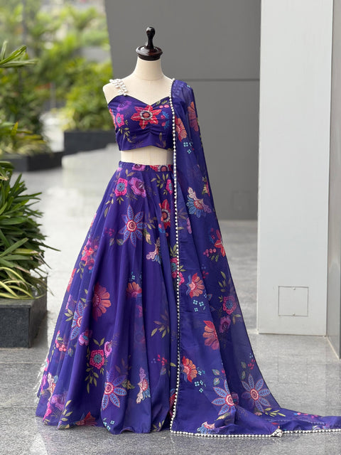 Mesmerizing blue lehnga choli