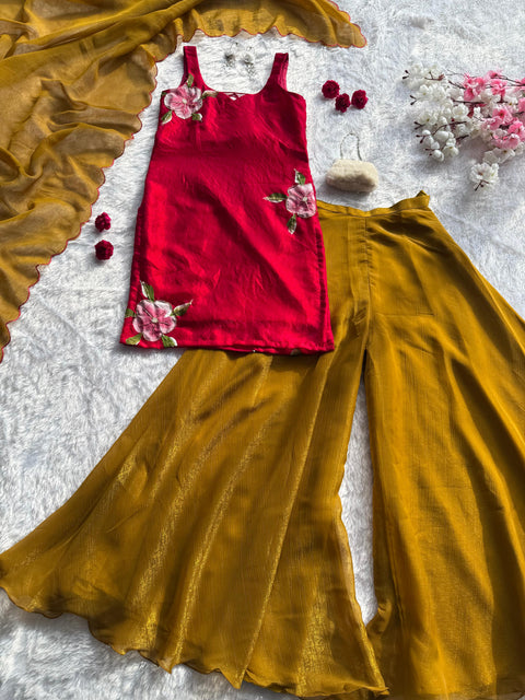 Designer Plazo pair suit