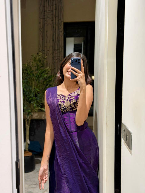 Purple designer saree