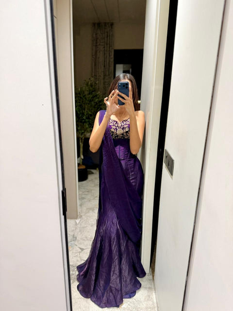 Purple designer saree