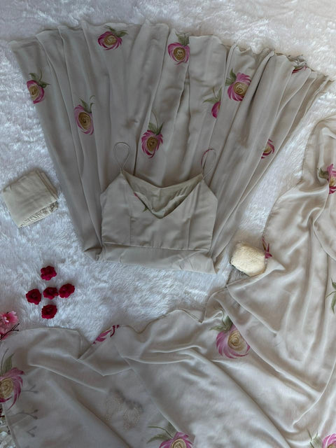 Floral handprint anarkali