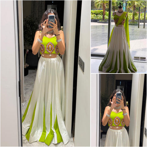 Lime Navaratri Lehenga