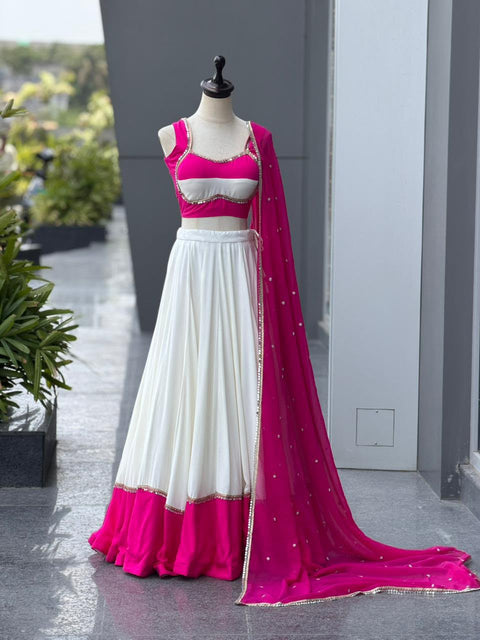 Pink kodi work lehenga