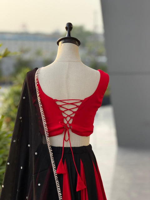Crimson kodi work lehenga