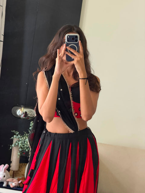 Crimson kodi work lehenga