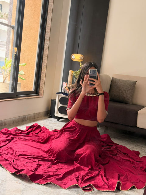 Maroon Navratri Lehnga