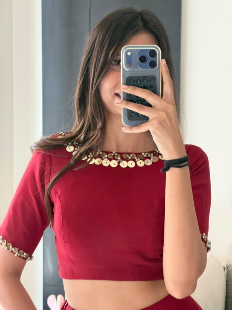 Maroon Navratri Lehnga