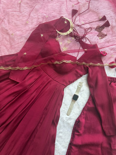 Burgundy Elegance Anarkali
