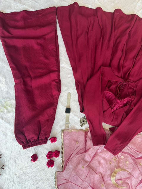 Burgundy Elegance Anarkali