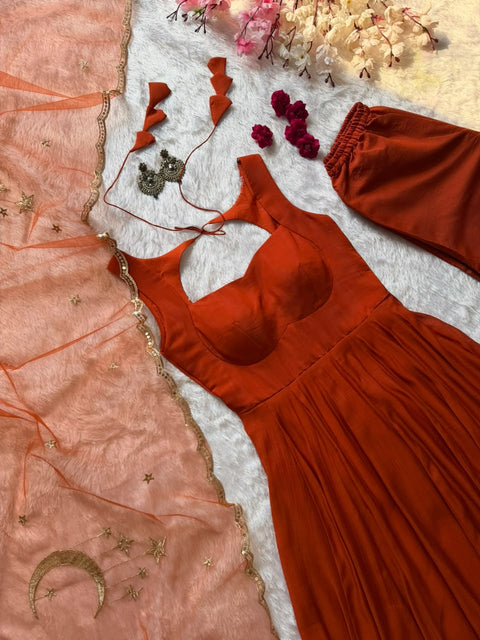 Radiant Ember Anarkali