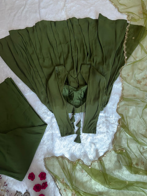 Enchanted Olive Anarkali