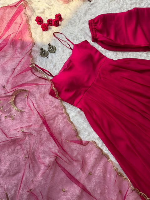 Pink Petal Anarkali