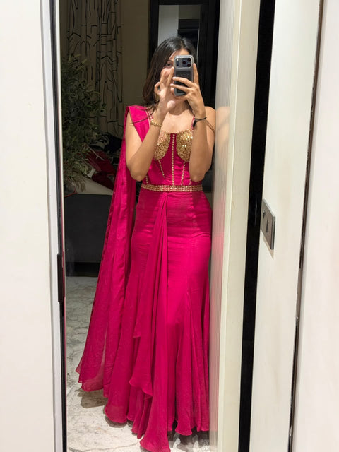 Pre-draped saree