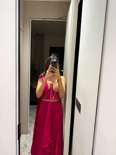 Pre-draped saree