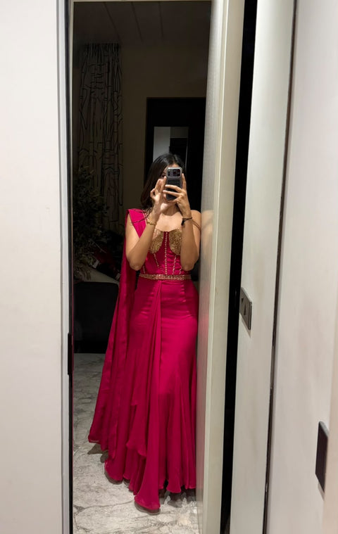 Pre-draped saree