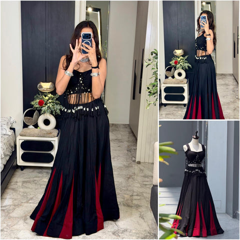 Crimson Navaratri Lehenga