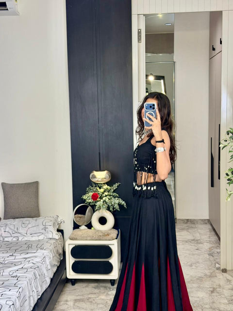 Crimson Navaratri Lehenga
