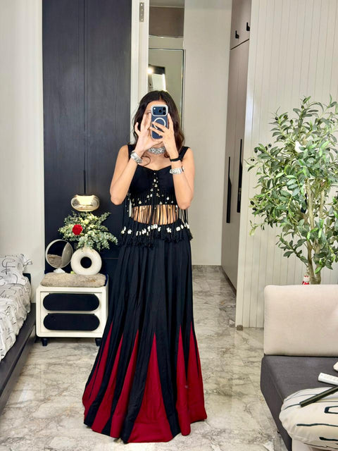 Crimson Navaratri Lehenga