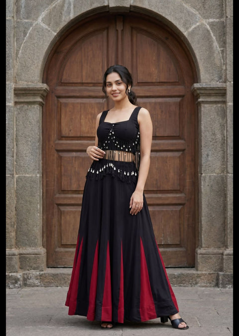 Crimson Navaratri Lehenga