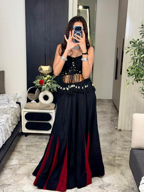 Crimson Navaratri Lehenga