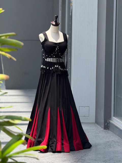 Crimson Navaratri Lehenga